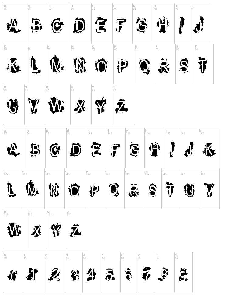 VTKS Refused font map